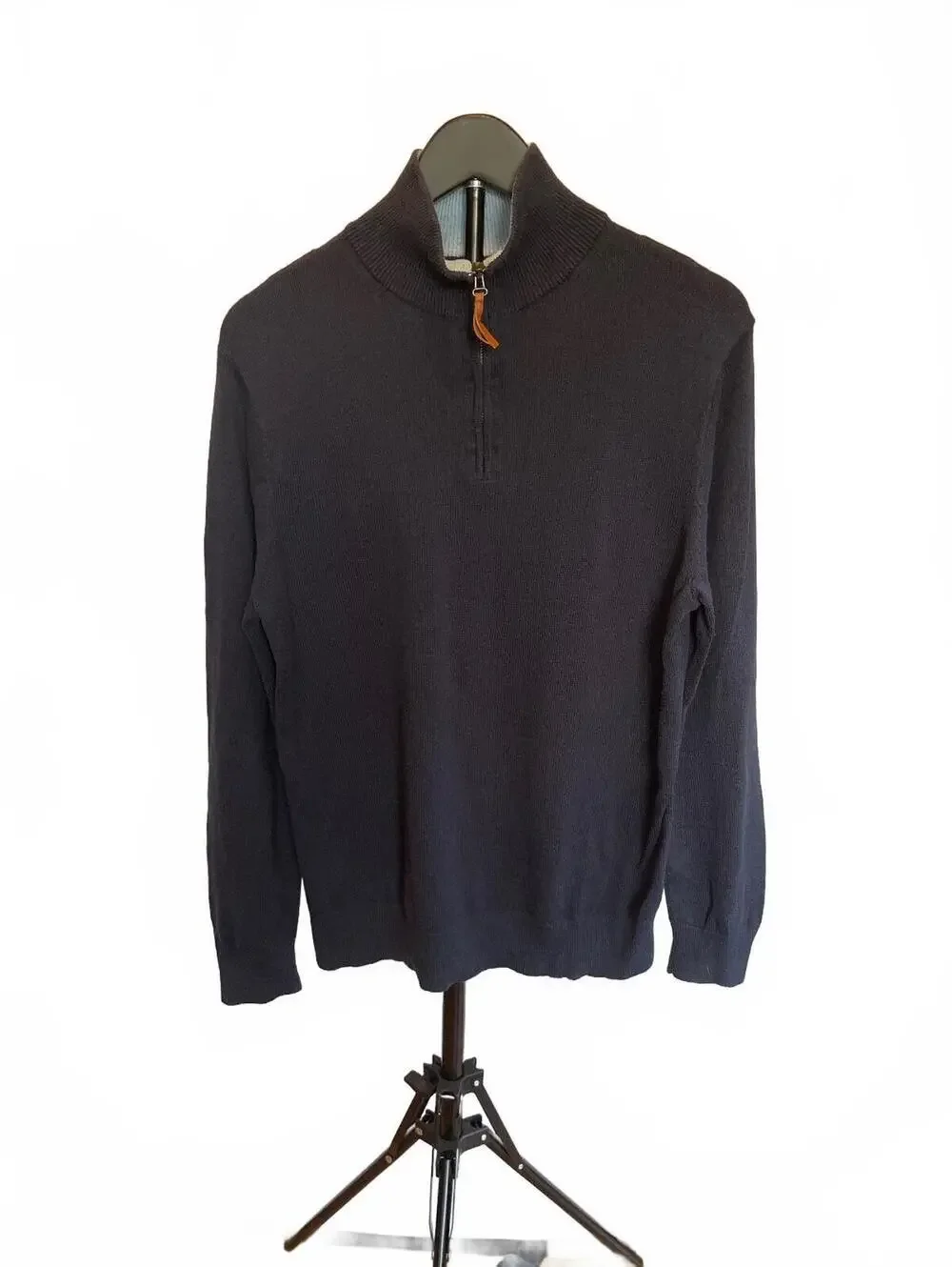 J.Crew Navy Cotton Quarter Zip Mock Neck Sweater Medium